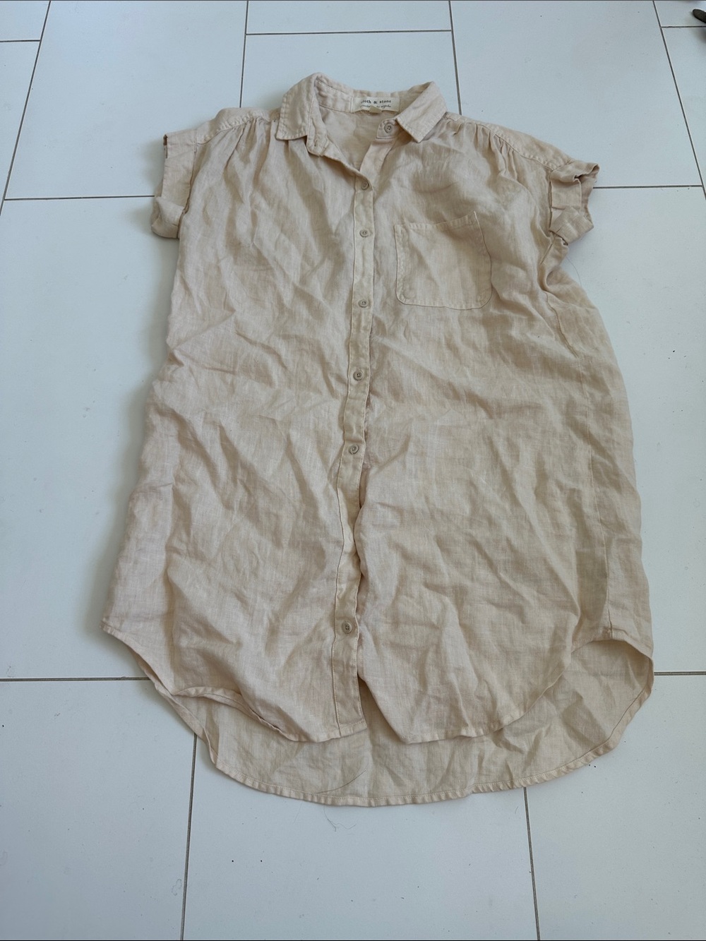 Cloth & Stone butter yellow cream dress XS